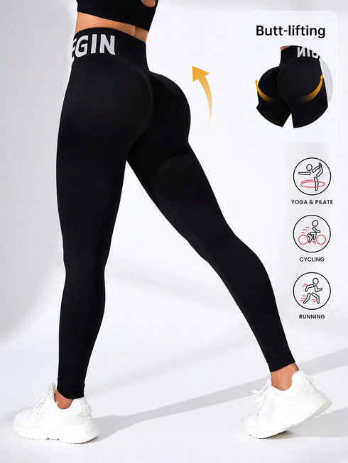 Seamless High Waist Yoga Leggings with Butt-Lifting Design