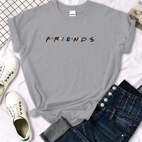 Quirky Letter Print T-Shirt for Women - Casual Summer Tee