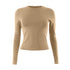 Womens Long Sleeve Bodycon Crop Top - Solid Colours