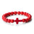 Jesus Cross Natural Stone Bracelet for Men