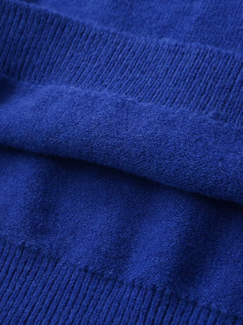 Casual Knitted Oversized Sweater with Mock Neck