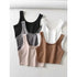 Chic Sleeveless Summer Crop Top with U Collar