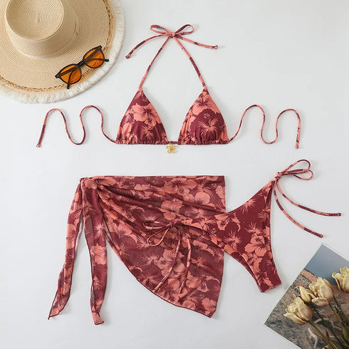 Floral Print Micro Bikini Set for Women