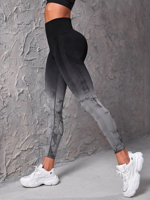 Seamless High Waist Push-Up Leggings in Tie Dye