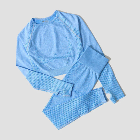 WAREBALL Women's Yoga Set - Long Sleeve Crop Top & Leggings