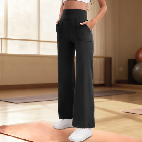Women's High Waist Flared Yoga Pants with Pockets