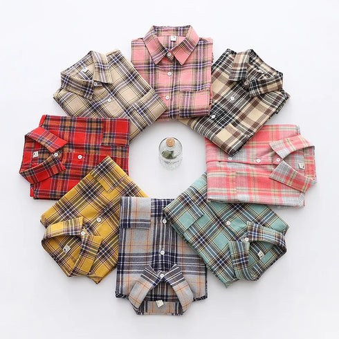 Casual Women's Flannel Plaid Shirt - Autumn Collection