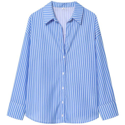 Elegant Oversized Button-Up Blouse for Women