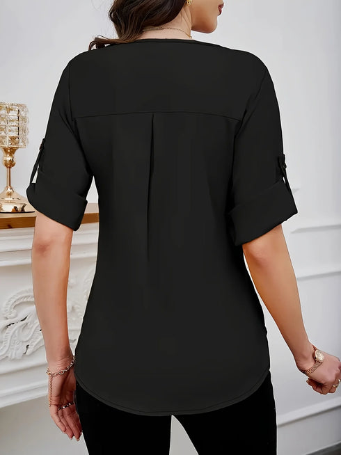 Women's Plus Size Casual Summer Woven Shirt