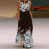 Elegant V-Neck Sleeveless Floral Long Dress