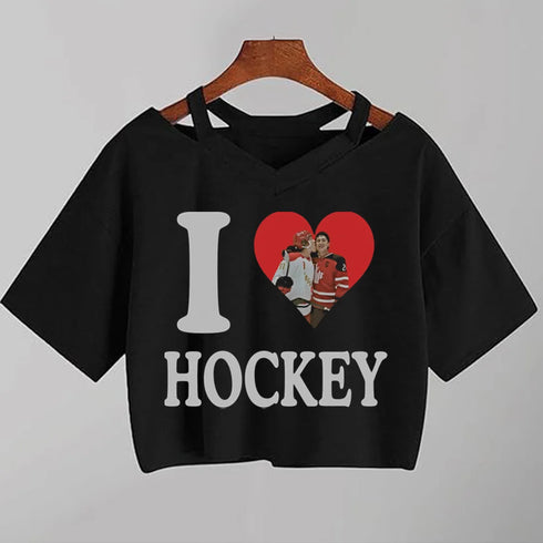 Sleeveless Cartoon Print V-Neck T-Shirt for Women
