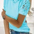 Women's Elegant Lace Crew Neck Short Sleeve T-Shirt