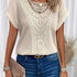 Contrast Lace Crew Neck T-Shirt