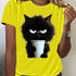 Women's Cat Print T-Shirt - Casual Summer Top