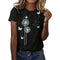 Dandelion & Butterfly Print T-Shirt Casual Crew Neck Top