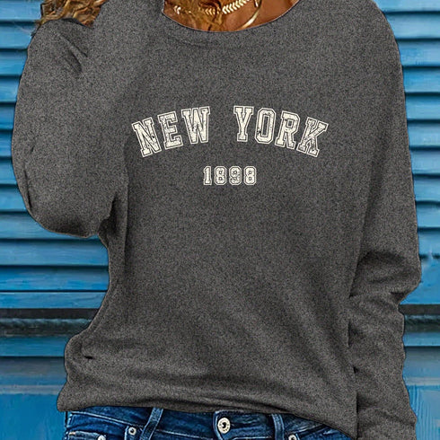 Women's New York Print Long Sleeve T-Shirt