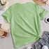 Dandelion Print V Neck T-Shirt for Spring & Summer