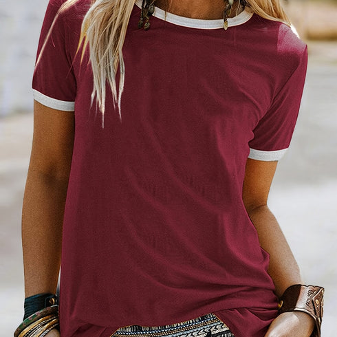 Women's Casual Loose Fit Crew Neck Summer T-Shirt