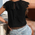 Eyelet Lace Tie Back T-Shirt for Casual Chic Style