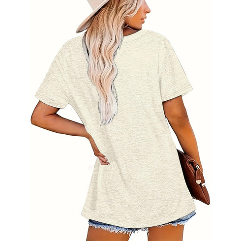 Women's Casual Short Sleeve Letter Print T-Shirt