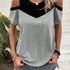 Color Block Cold Shoulder T-Shirt for Women