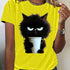 Women's Cat Print T-Shirt - Casual Summer Top