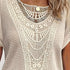 Contrast Lace Crew Neck T-Shirt