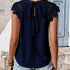 Eyelet Lace Tie Back T-Shirt for Casual Chic Style