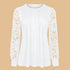 Women's Lace Contrast Pleated Long Sleeve T-Shirt