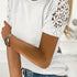 Women's Elegant Lace Crew Neck Short Sleeve T-Shirt