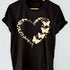 Heart & Butterfly Print T-shirt for Women