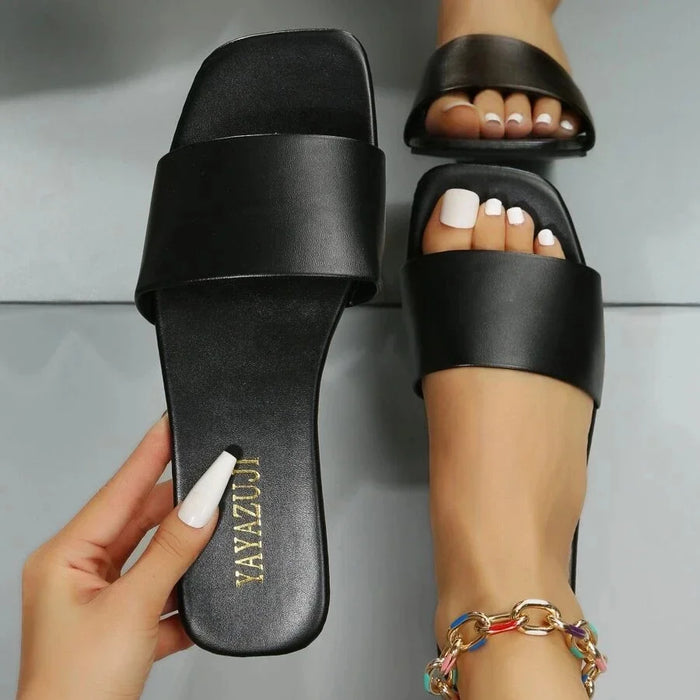 Minimalist Single Band Slide Sandals for Women