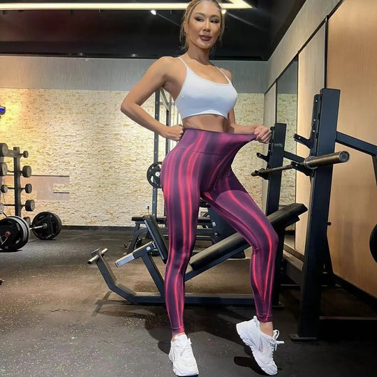 High-Waisted Tie-Dye Peach Print Leggings