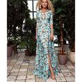 Women Boho Printed Long Sleeve Maxi Dress for Summer Parties