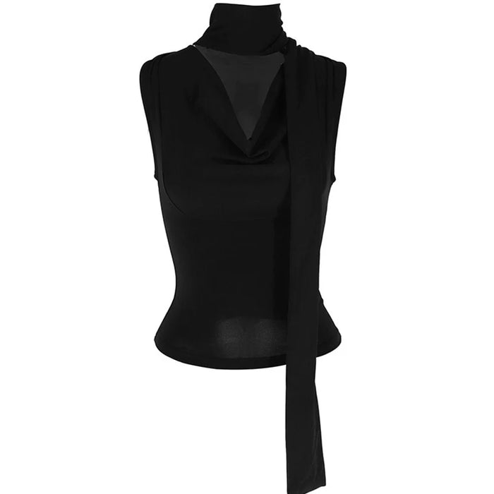 Tie-Detail V-Neck Sleeveless Top